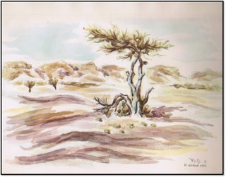 Item #16435 "In The Negev Plain" Watercolor Israel Landscape Artist: David Gilboa 1953