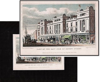 Item #16438 Steel Line Hand-colored Engraving: "Part of the East Side of Regent Street". 1827