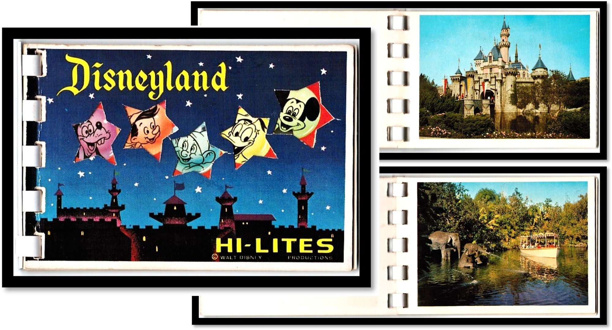 DISNEYLAND HI-LITES Park Scenes Mini Spiral Booklet Souvenir 1960s on Blind  Horse Books