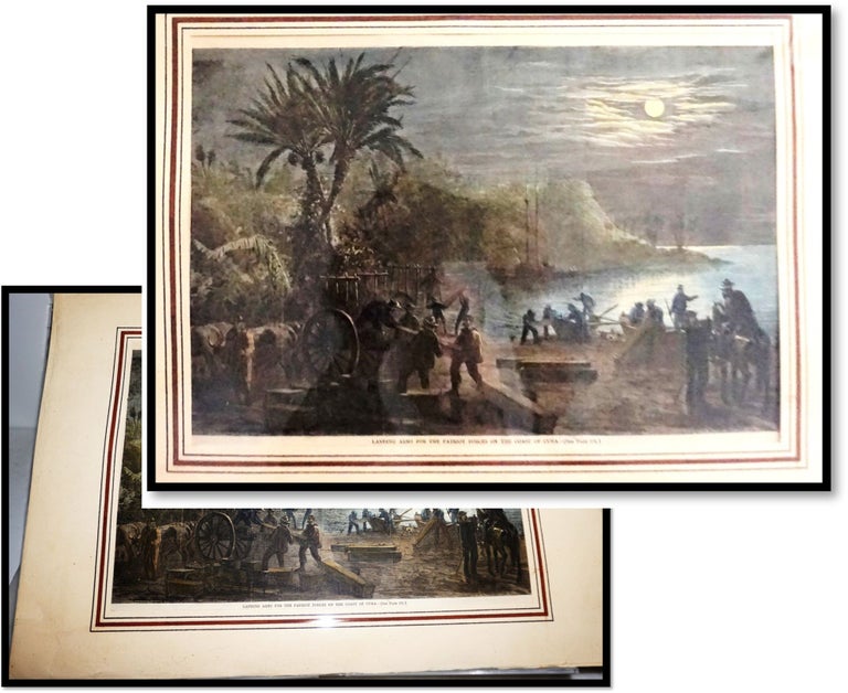 Item #16523 “Loading Arms for the Patriot Forces on the Coast of Cuba” [Harper’s Weekly March 13, 1869 page 172 Hand-colored engraving] [First War of Cuban Independence]