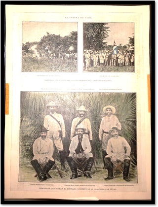 Newspaper Page Showing Three Colorized Photos of the Cuban War of Independence (1895-1898).