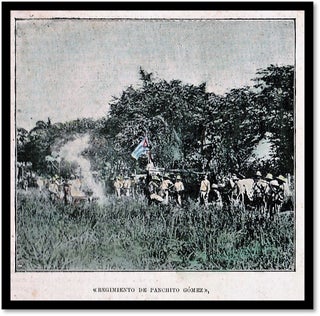 Newspaper Page Showing Three Colorized Photos of the Cuban War of Independence (1895-1898).