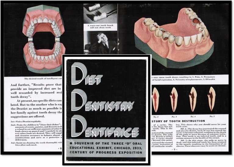 Item #16564 Diet Dentistry Dentifrice Souvenir of the Three “D” Oral Education Exhibit, Chicago World’s Fair, 1933. Century of Progress Exposition. Iodent Chemical Company.