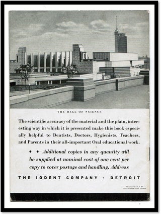 Diet Dentistry Dentifrice Souvenir of the Three “D” Oral Education Exhibit, Chicago World’s Fair, 1933. Century of Progress Exposition