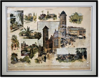 Item #16674 The City of Los Angeles, California. Wood Engraving by Charles Graham [Matted