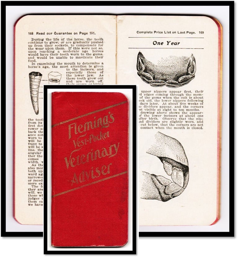 Item #16708 Fleming's Vest-pocket Veterinary Adviser. Veterinary Science, as It Applies to the More Prevalent Ailments of Horses and Cattle, Condensed, Simplified and Made Practical for the Farmer and Stockman. Fleming Bros Chemists.