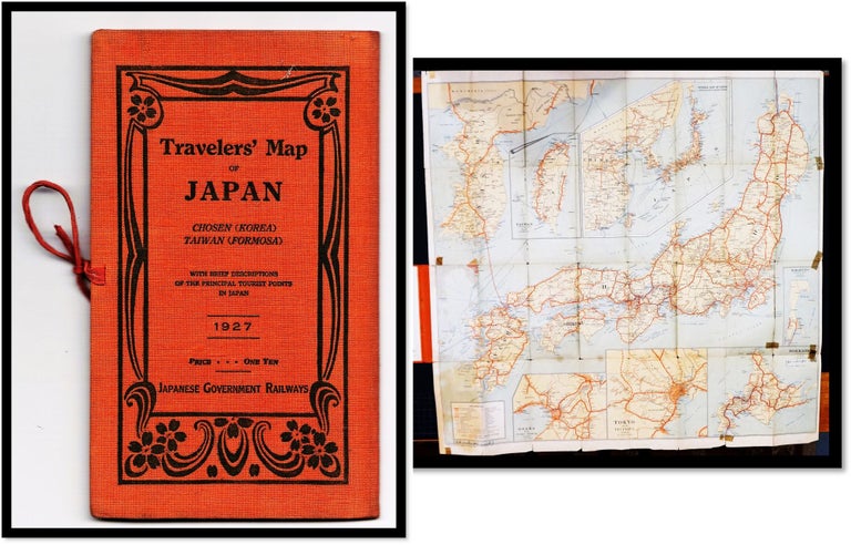 Item #16773 Traveler's Map of Japan, Chosen (Korea), Taiwan (Formosa). With brief descriptions of the principal tourist points in Japan. 1927. Japan Tourist Bureau.