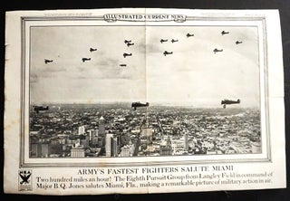 Item #16880 [Aviation] 1934 Miami Skyline with a Salute from the Army's Fastest Fighters...
