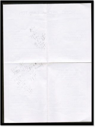 Hotel Regina Carlton, Rome Italy 1966 Season Rate Sheet