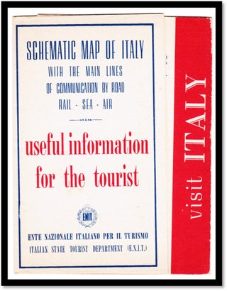Schematic Map of Italy with the Main Lines of Communication by Road, Rail, Sea, Air with Useful Information for the Tourist