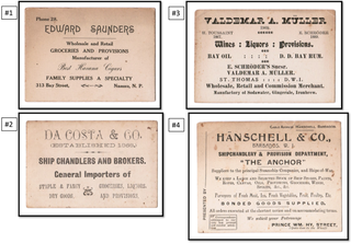 Item #16991 Four Early 20st Century Business Cards from the West Indies c1910