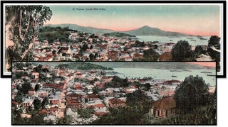 Item #16996 Color Panorama Post Card - Danish West Indies - St. Thomas View of Harbor and Town -...