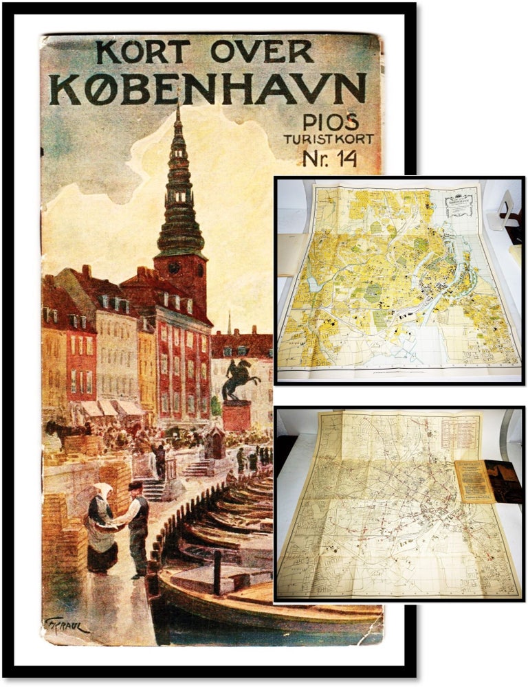 Item #17040 [Copenhagan, Denmark; 1930 Map] Kort Over Kobenhavn Pios turistkort Nr. 14 og [p&aring; bagsiden] specialkort over sporvejslinierne. Jespersen Og Pios Forlag.