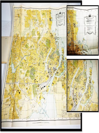 [Copenhagan, Denmark; 1930 Map] Kort Over Kobenhavn Pios turistkort Nr. 14 og [p&aring; bagsiden] specialkort over sporvejslinierne