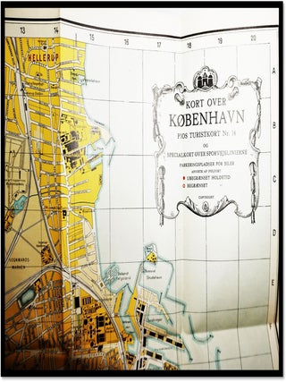 [Copenhagan, Denmark; 1930 Map] Kort Over Kobenhavn Pios turistkort Nr. 14 og [p&aring; bagsiden] specialkort over sporvejslinierne