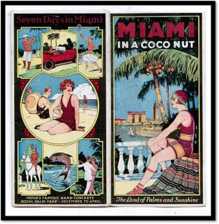 Item #17141 Miami In A Coco Nut. The Land of Palms and Sunshine [Title from back panel:; Seven...