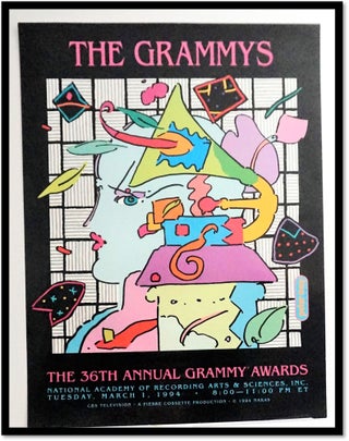 Item #17166 Peter Max Original 36th Annual Grammy Awards Glossy Lithographic Poster. 1994