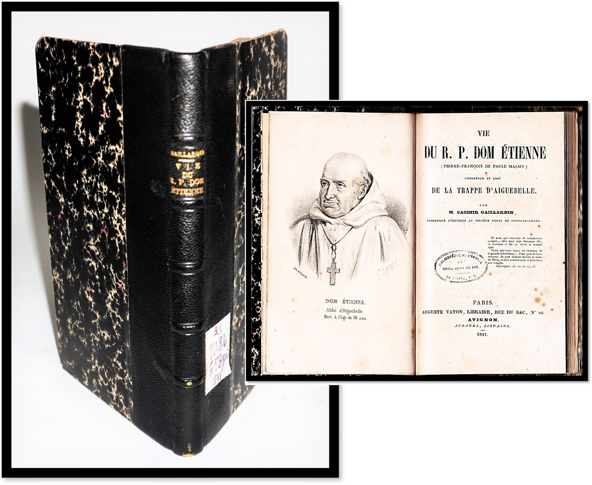Item #17170 [Trappist Monk, Founder De La Trappe D'Aiguebelle] Vie du R. P. Dom Etienne....