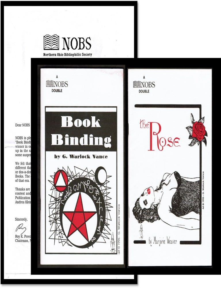 Item #17225 Book Binding / The Rose A NOBS Double, with publisher&rsquo;s letter. G. Warlock Vance, Marjorie Weaver.