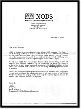 Book Binding / The Rose A NOBS Double, with publisher&rsquo;s letter