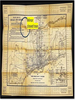 Travel Map and Guide to Chicago's Attractions. Ride The 'L' Above Congestion. [1933-34 Chicago World's Fair]