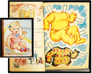 Item #17545 The Story of Baby Bunting - Statuette Doll and Storybook [Unused Paper Cut-outs and...