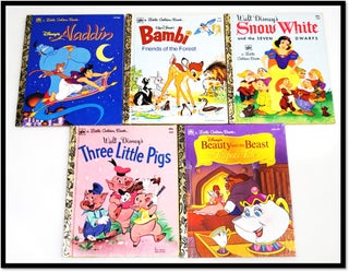 Item #17642 Five Disney Little Golden Books: Aladdin; Bambi; Snow White; Three Little Pigs;...