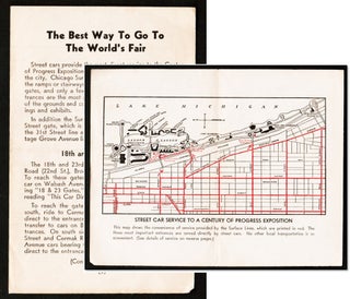 Item #17662 Century of Progress Exposition Street Card Service Flyer. [Chicago World's Fair 1933-34