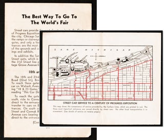 Item #17662 Century of Progress Exposition Street Car Service Map ‘The Best Way to Go to The...