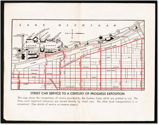Century of Progress Exposition Street Car Service Map ‘The Best Way to Go to The World’s Fair’.