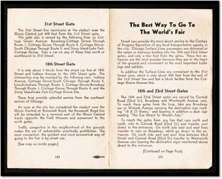 Century of Progress Exposition Street Car Service Map ‘The Best Way to Go to The World’s Fair’.