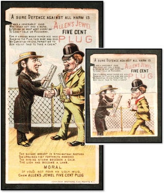 Item #17771 Allen's Jewel Five Cent Plug Metamorphic Tobacco Victorian Trade Card c1880....