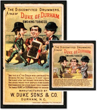 Item #17772 Duke of Durham Smoking Tobacco Metamorphic Victorian Trade Card [Bull Durham] c1880....