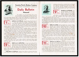Alaska Daily Bulletin. Special Cruise B. C. Coast Steamship Service