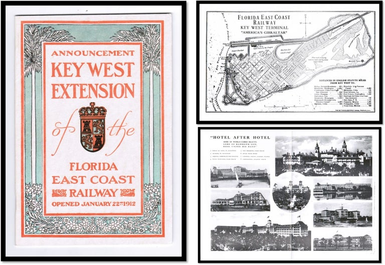 Item #17907 Announcement Key West Extension of the Florida East Coast Railway opened January 22, 1912. Conch Tour Train.