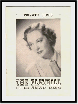 Item #17913 The Playbill for the Plymouth Theatre: 'Noel Coward's 'Private Lives' c1949 [Tallulah...