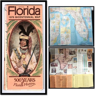 Item #17919 1976 Florida Official Bicentennial 500 Years of History Road Map and Historical...