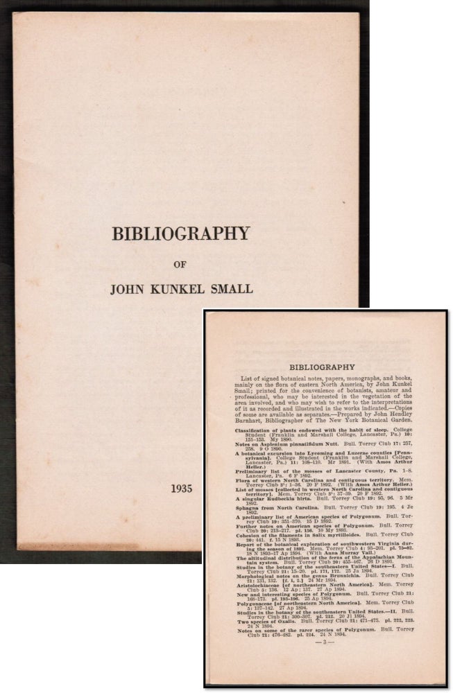 Bibliography of John Kunkel Small