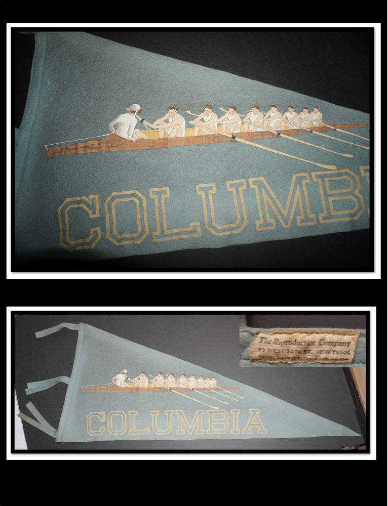 Vintage c1910 Columbia University, New York City Felt Pennant Featuring Crew / Rowing