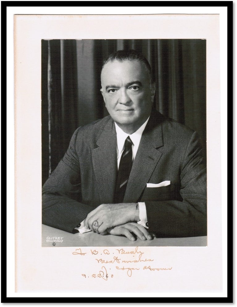 Mounted Photograph J. Edgar Hoover with dated Signature below