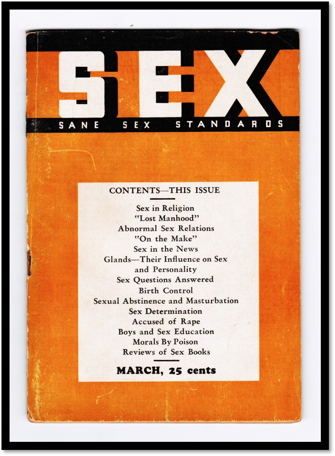 Sex: Sane Sex Standards March 1934 Vol III, No 2 | Blanchard M. Preble