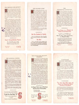 Singer Sewing Machine 6 Advertising Cards of Washington DC Important Buildings c1900