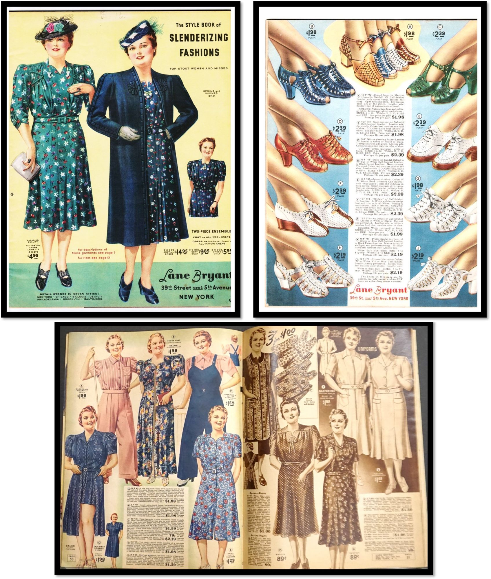 Woman s Fashion Lane Bryant Catalog The Style Book of Slenderizing Fashions For Stout Women and Misses. Spring and Summer 1940 Lane Bryant