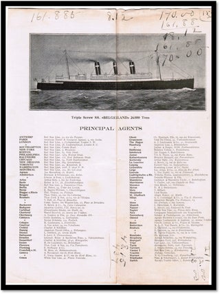 Red Star Line Cabin Tariff No 11 10 November 1921