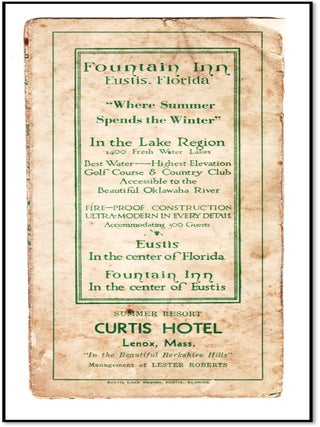 Road Map of Central Florida with Millage Charts to Eustis and Fountain Inn