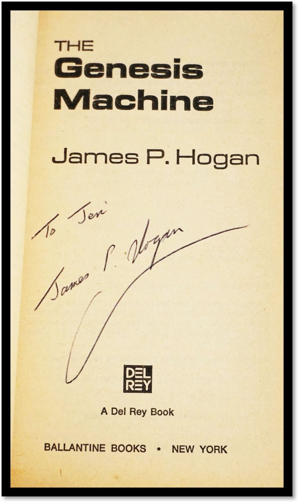 The Genesis Machine Signed | James P. Hogan | Third Printing