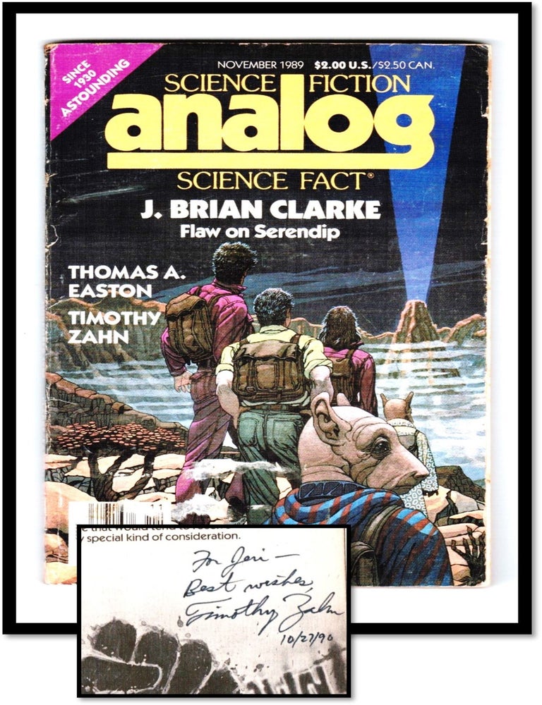 Item #19333 Science Fiction Analog Science Fact, November 1989. Signed by Timothy Zahn. Stanley - Schmidt.