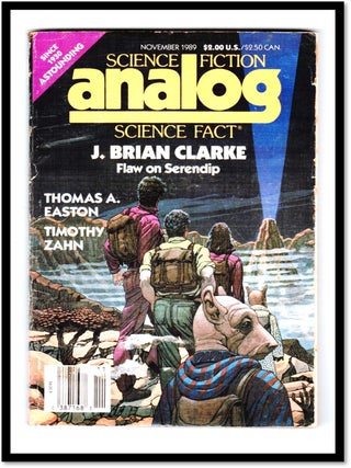 Science Fiction Analog Science Fact, November 1989. Signed by Timothy Zahn