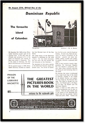This Week at the Exhibition and in Belgium: No 19 August 22nd 1958