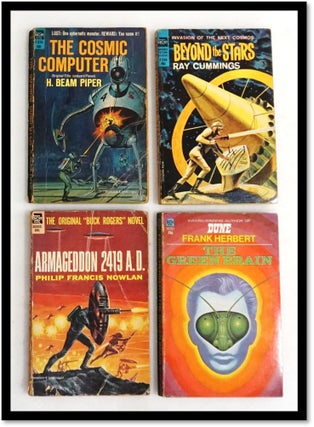Item #19830 Four Classic Ace Pulps: The Green Brain; The Cosmic Computer; Beyond the Stars;...